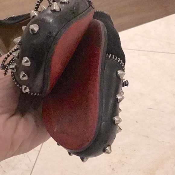 😷Christian LouBoutin Paris studded and zippered flats - Picture 6 of 10